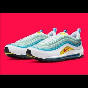 Nike Air Max 97 white, blue Women’s Sz 9/7.5M